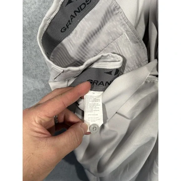 Grand Slam Shorts Mens 34 Gray Golf‎ Chino Casual Lightweight Stretch Preppy - Picture 8 of 10